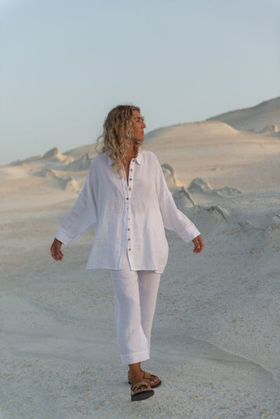 SARU BUTTON UP - WHITE